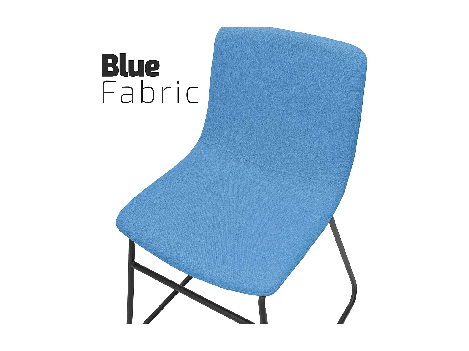 Tokyo - Conjunto de 2 cadeiras de linho e metal Design moderno. Conjunto de 2 cadeiras de jantar, escritório, estudo. Cor Amarelo Mostarda ou Azul Dodger