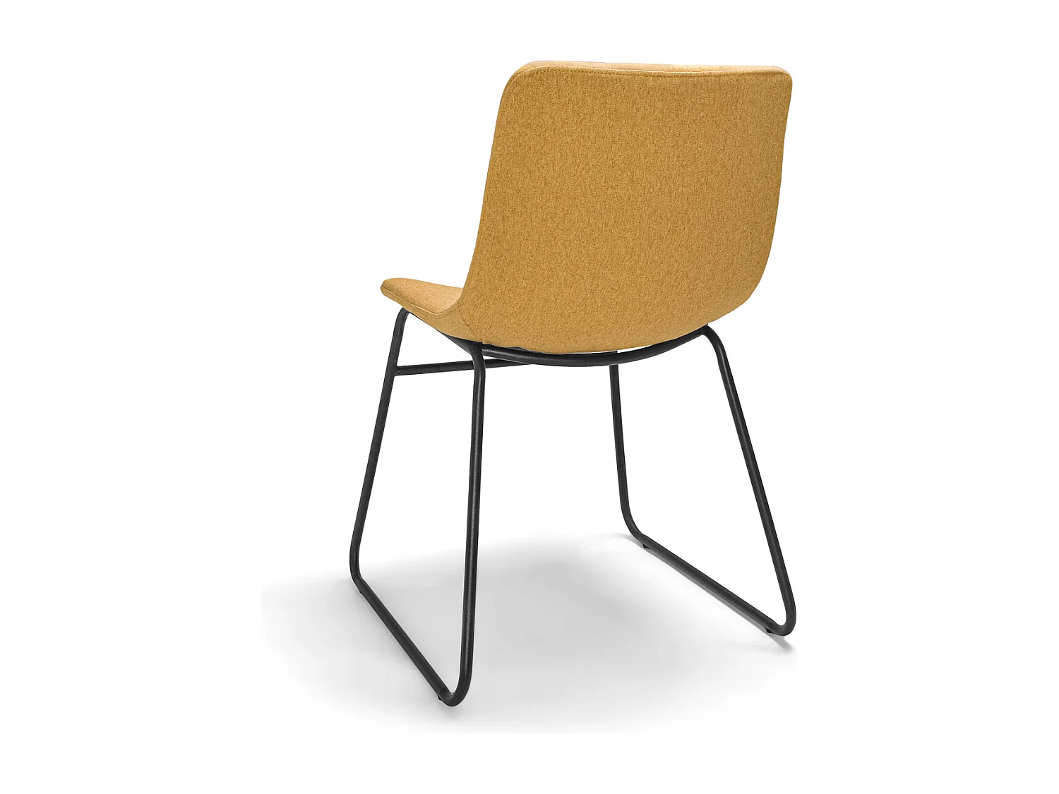 Tokyo - Conjunto de 2 cadeiras de linho e metal Design moderno. Conjunto de 2 cadeiras de jantar, escritório, estudo. Cor Amarelo Mostarda ou Azul Dodger