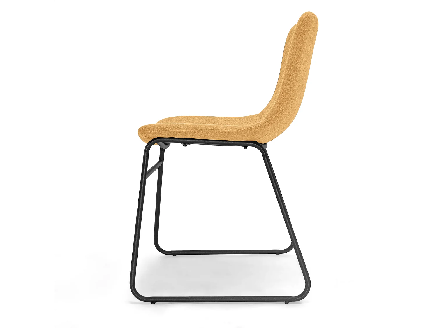 Tokyo - Conjunto de 2 cadeiras de linho e metal Design moderno. Conjunto de 2 cadeiras de jantar, escritório, estudo. Cor Amarelo Mostarda ou Azul Dodger