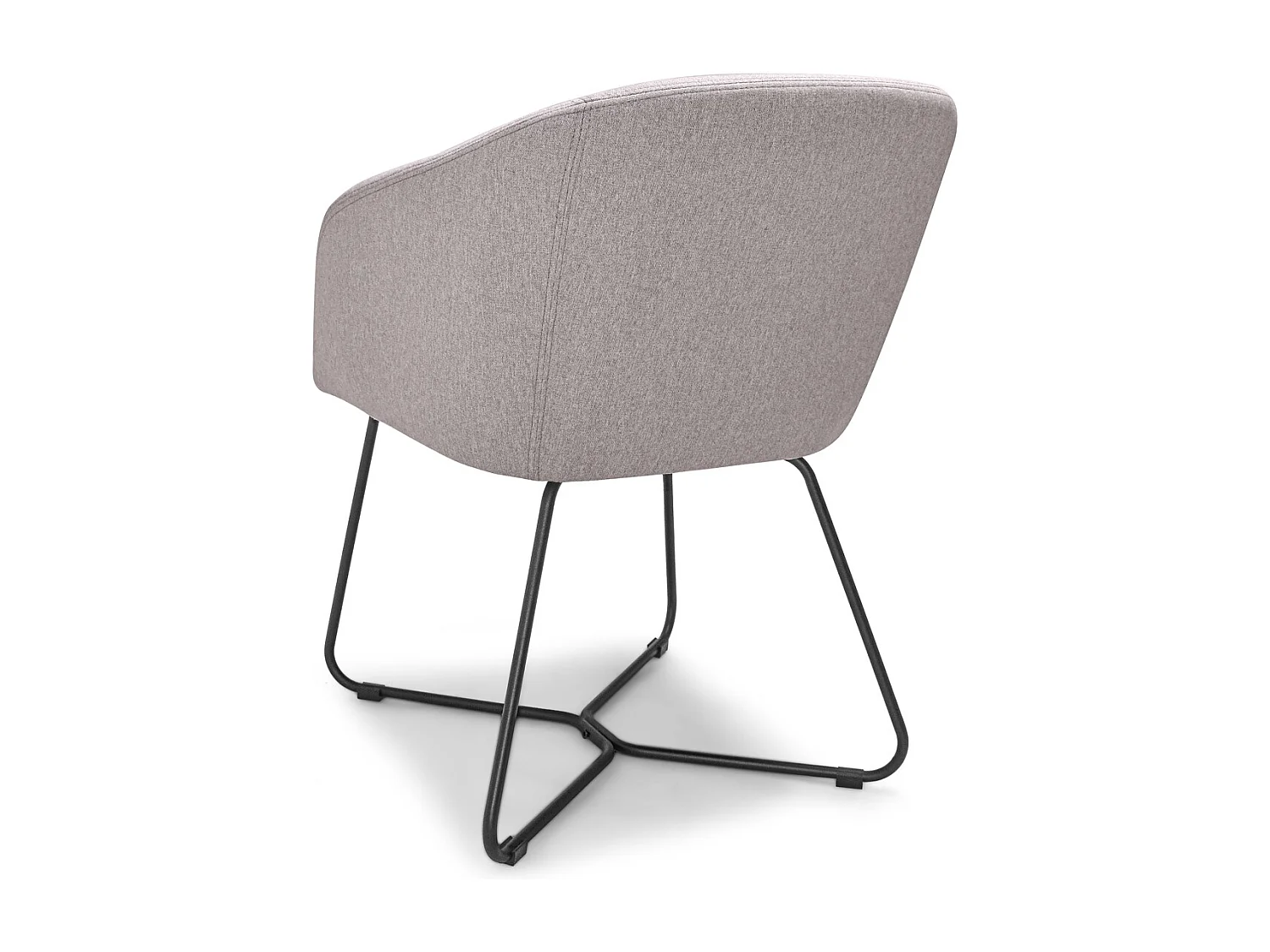 Oslo - Silla con reposabrazos en lino y metal. Silla de comedor, oficina, estudio, silla de lectura Estilo moderno. Color gris claro