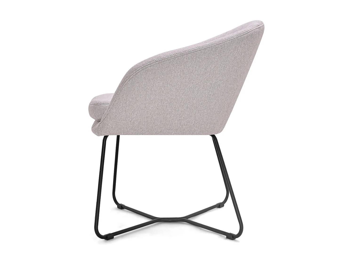 Oslo - Silla con reposabrazos en lino y metal. Silla de comedor, oficina, estudio, silla de lectura Estilo moderno. Color gris claro