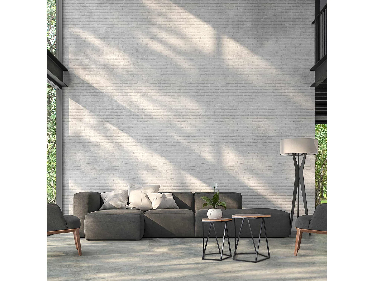 Conjunto de 2 mesas de centro em carvalho e ferro forjado em estilo industrial