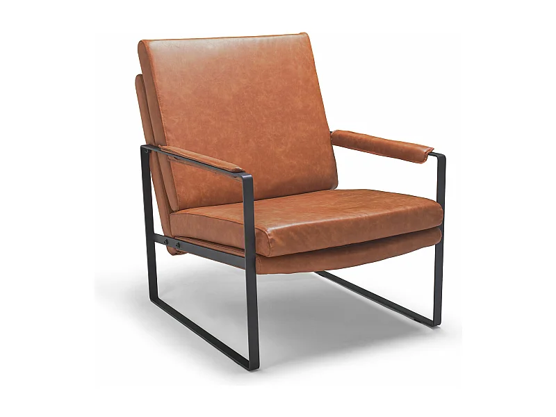 BRADFORD - Cadeirão de design retro em pele sintética