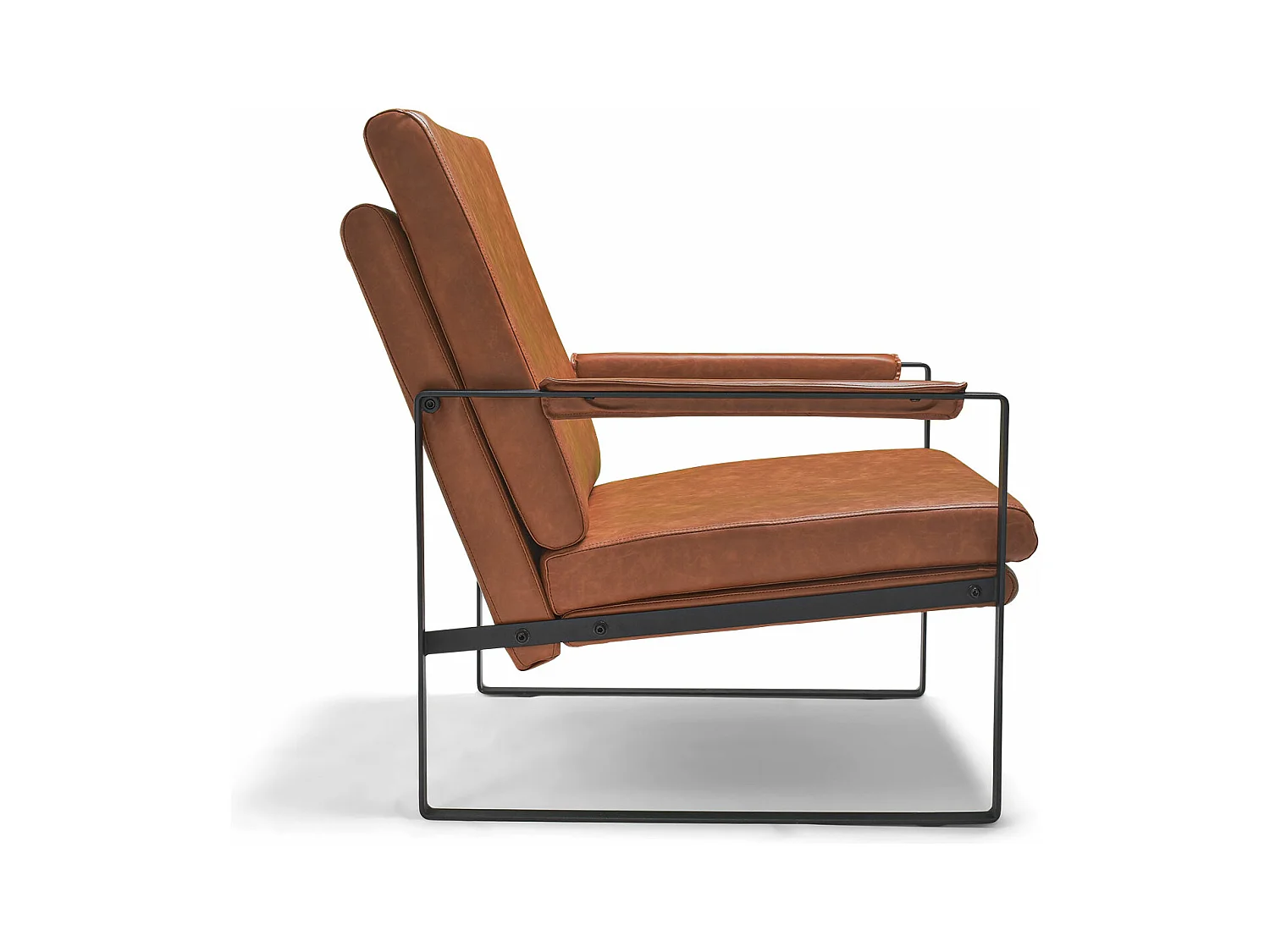 Bradford - Poltrona Design Retrò In Leatherette Cuoio