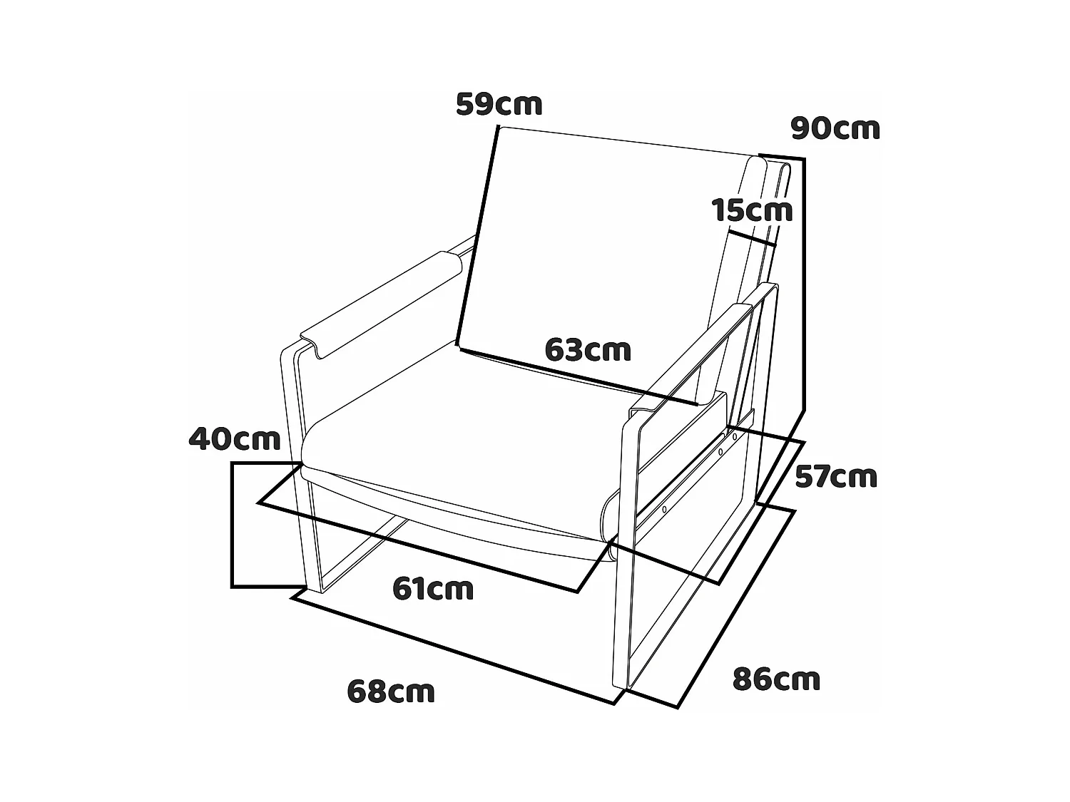 Bradford - Poltrona Design Retrò In Leatherette Cuoio