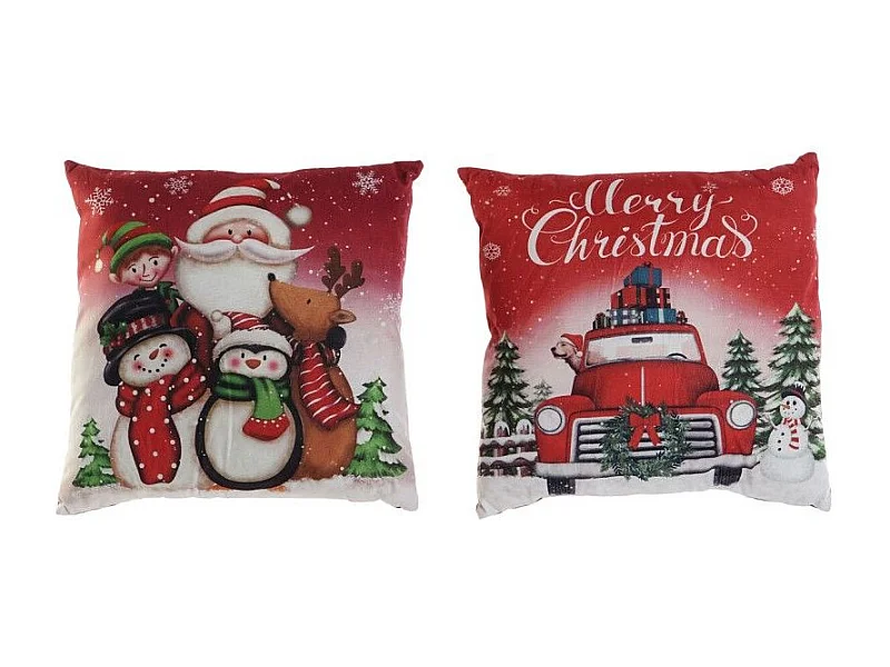 Coussin DKD Home Decor Noël Multicouleur Polyester 40 x 10 x 40 cm (2 Unités)