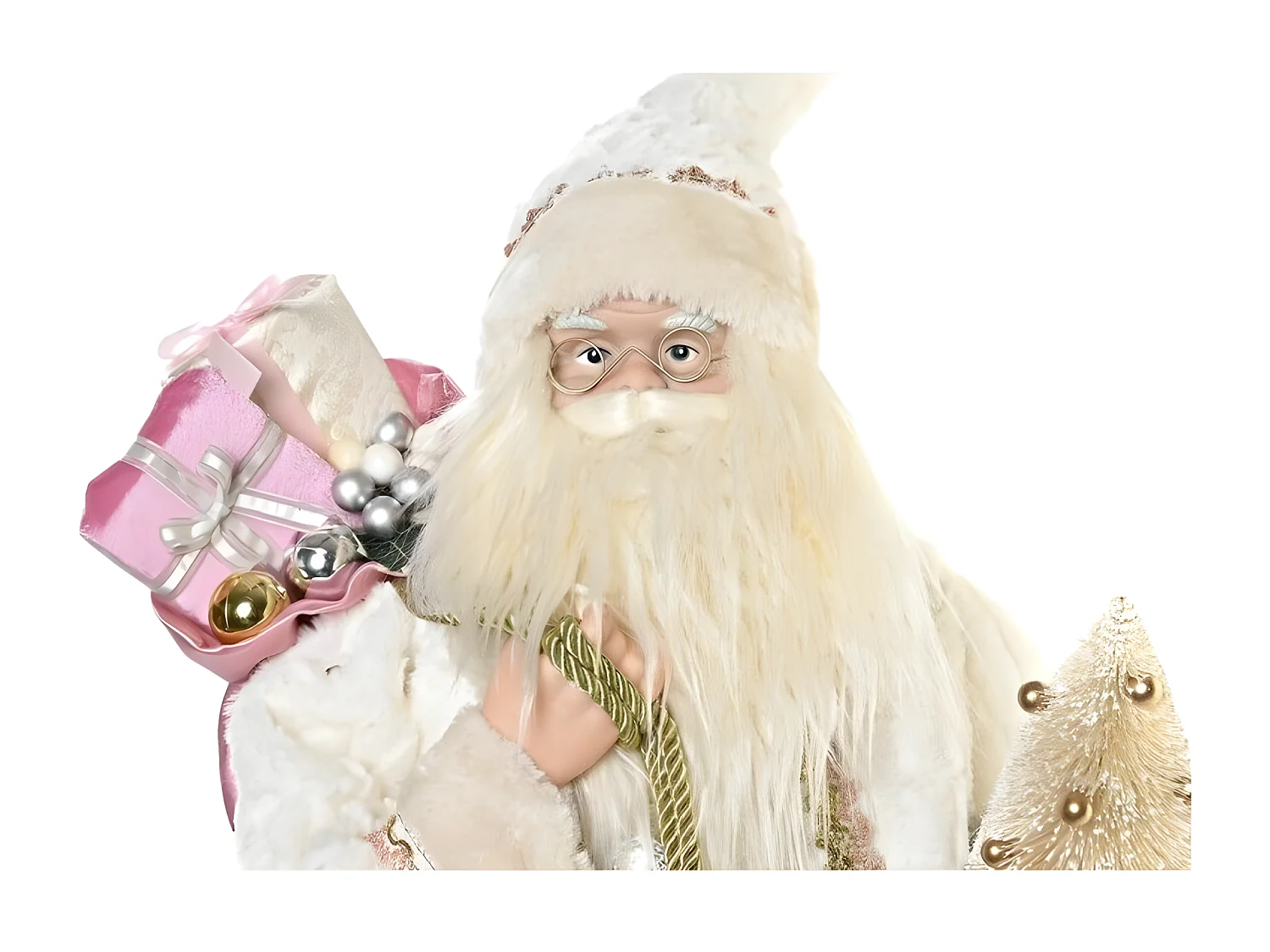 Figurine Décorative Noël Père Noël grisRose bois Polyester PVC(32x20x60cm)