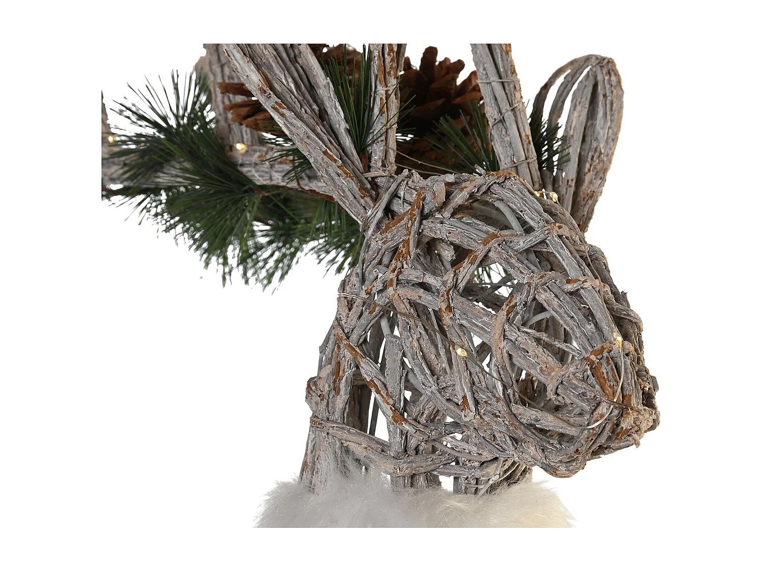 Decorações de Natal Luz LED Vime Branco (53x19x90cm) - Conjunto de 3