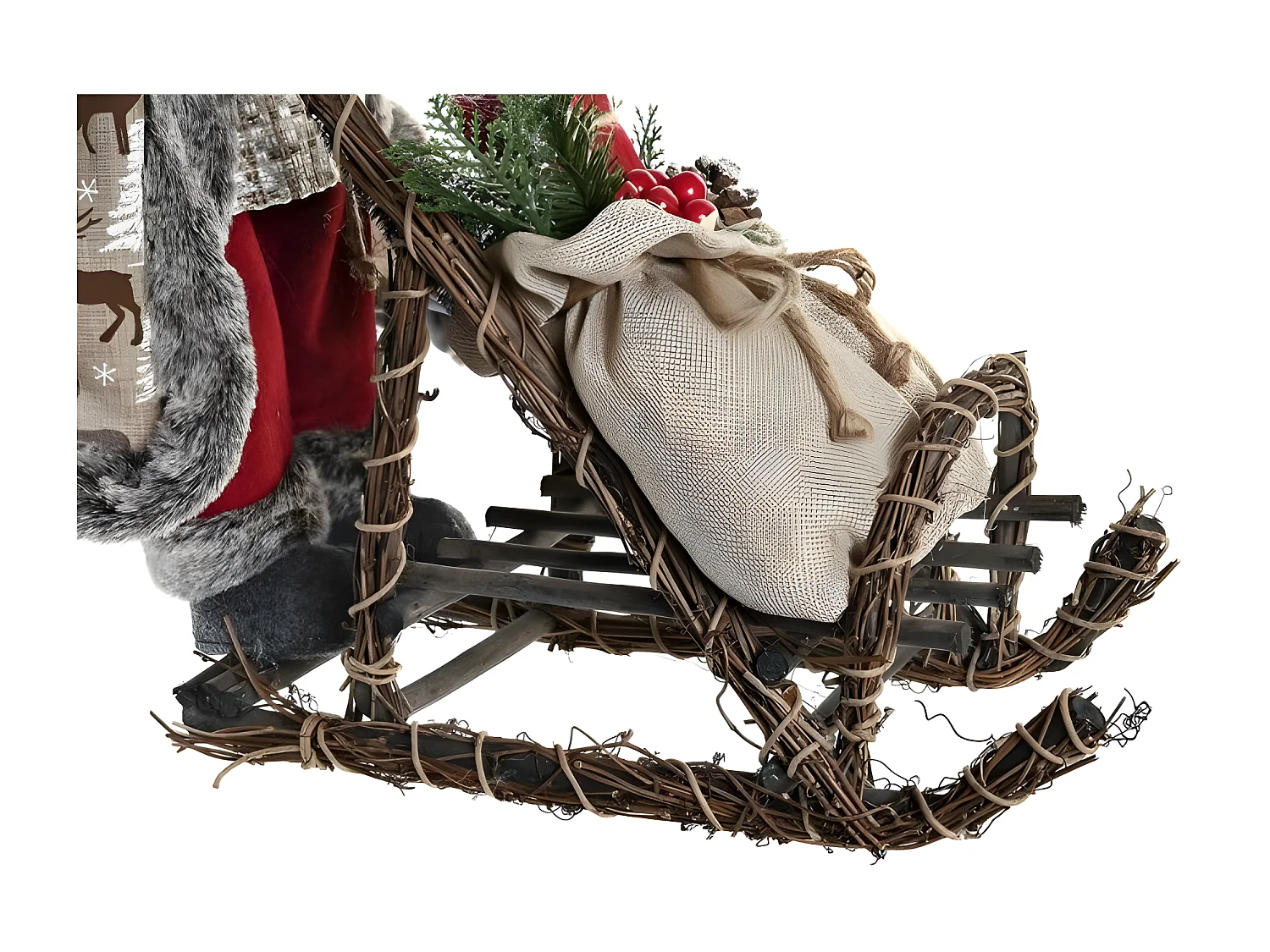 Décorations de Noël bois Polyester Père Noël(42x22x48cm)