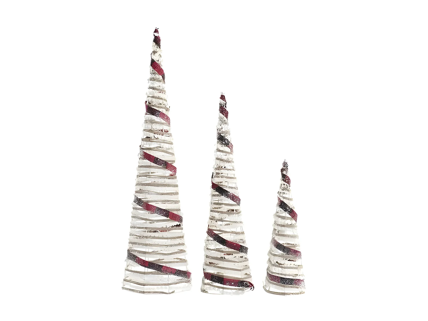 Décoration Noël LED Cônes 3 Pièces Rotin(20x20x80cm)