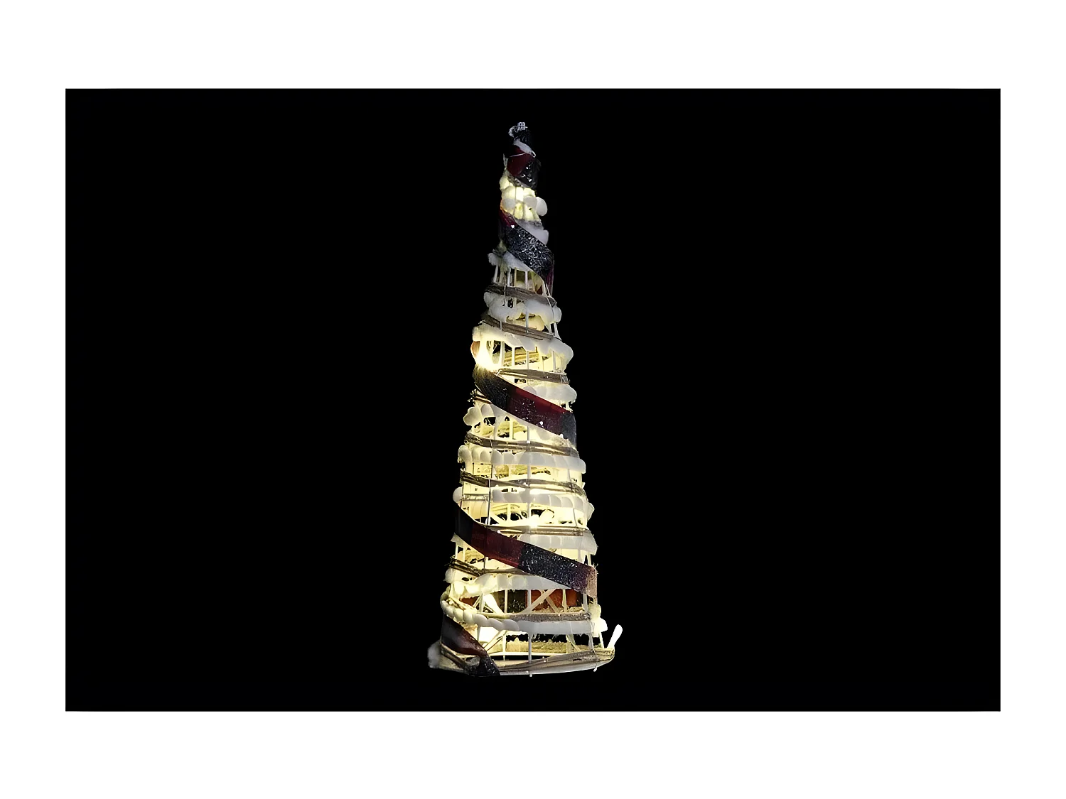 Décoration Noël LED Cônes 3 Pièces Rotin(20x20x80cm)