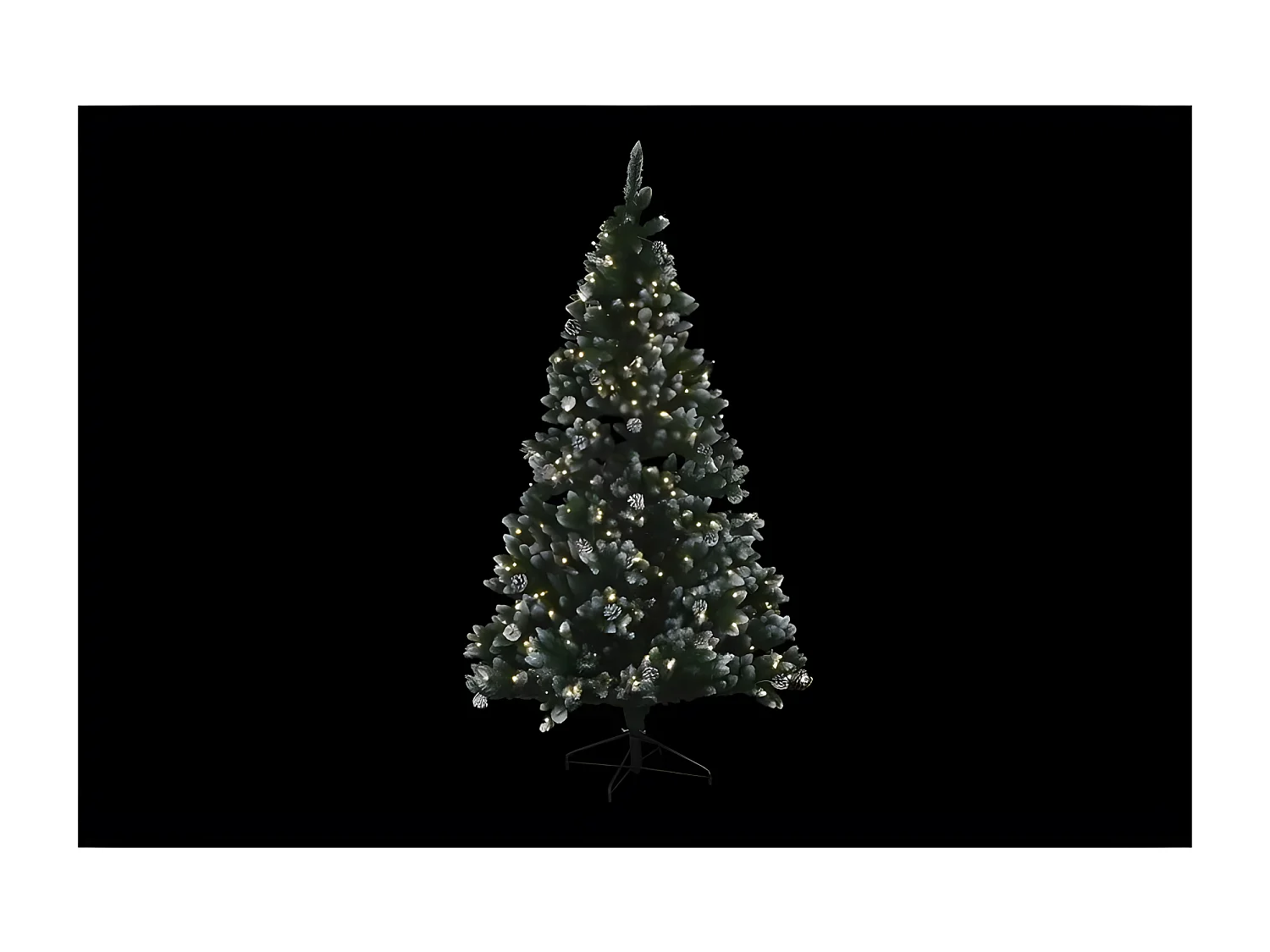 Sapin de Noël Lumière LED Métal Polyéthylène vert(130x130x218cm)