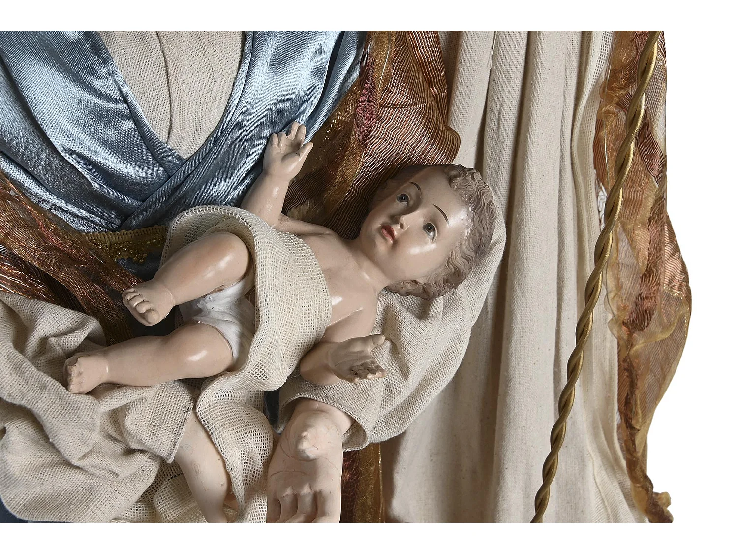 Crèche de Noël Bleu doré Polyester(48x28x90cm)