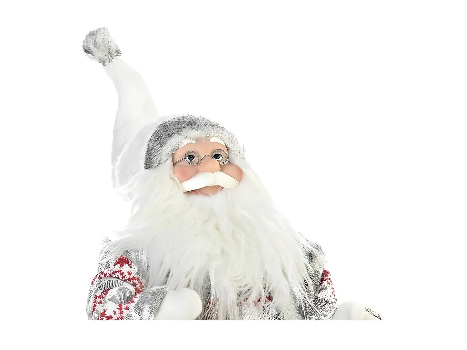 Décorations de Noël Père Noël gris bois Polyester(42x22x48cm)