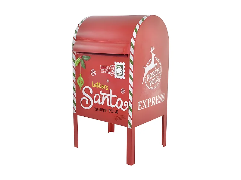 Boîte aux lettres rouge Métal blanc(29x24x52cm)