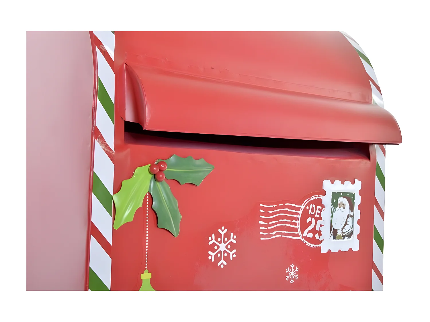 Boîte aux lettres rouge Métal blanc(29x24x52cm)