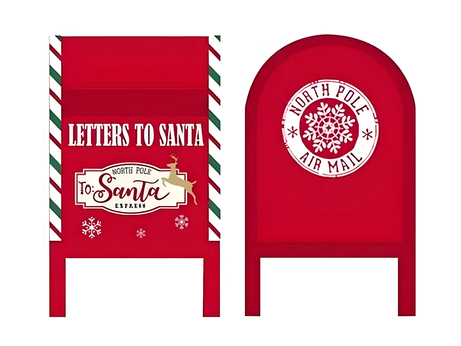 Boîte aux lettres rouge Métal blanc(29x24x52cm)