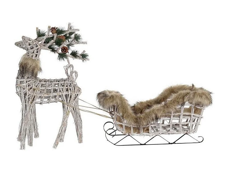 Décorations de Noël Renne osier(58x30x30cm) - Lot de 3