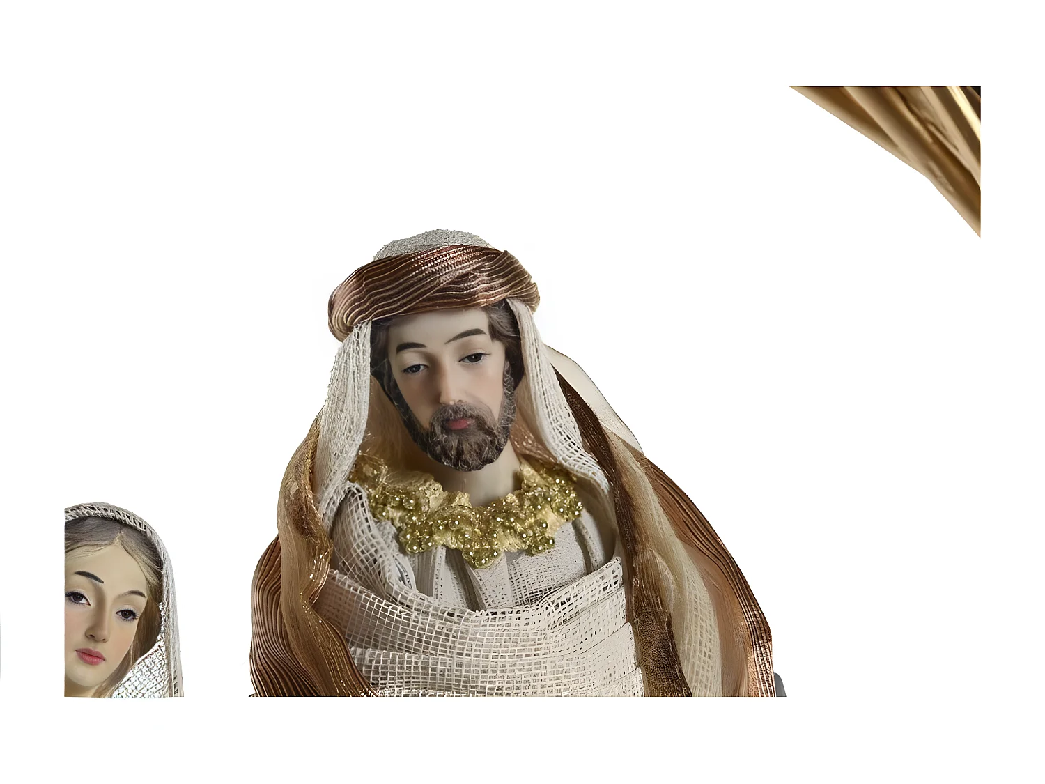 Crèche de Noël Bleu doré Polyester Couronne(30x5x30cm)