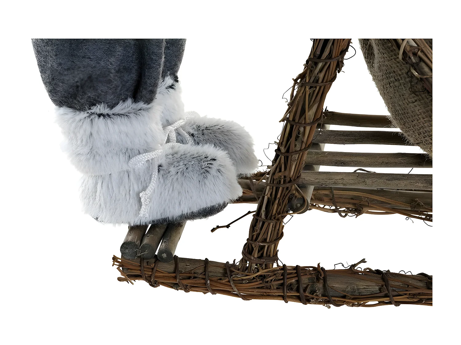 Figurine Décorative rouge gris bois Polyester Père Noël(42x22x48cm)