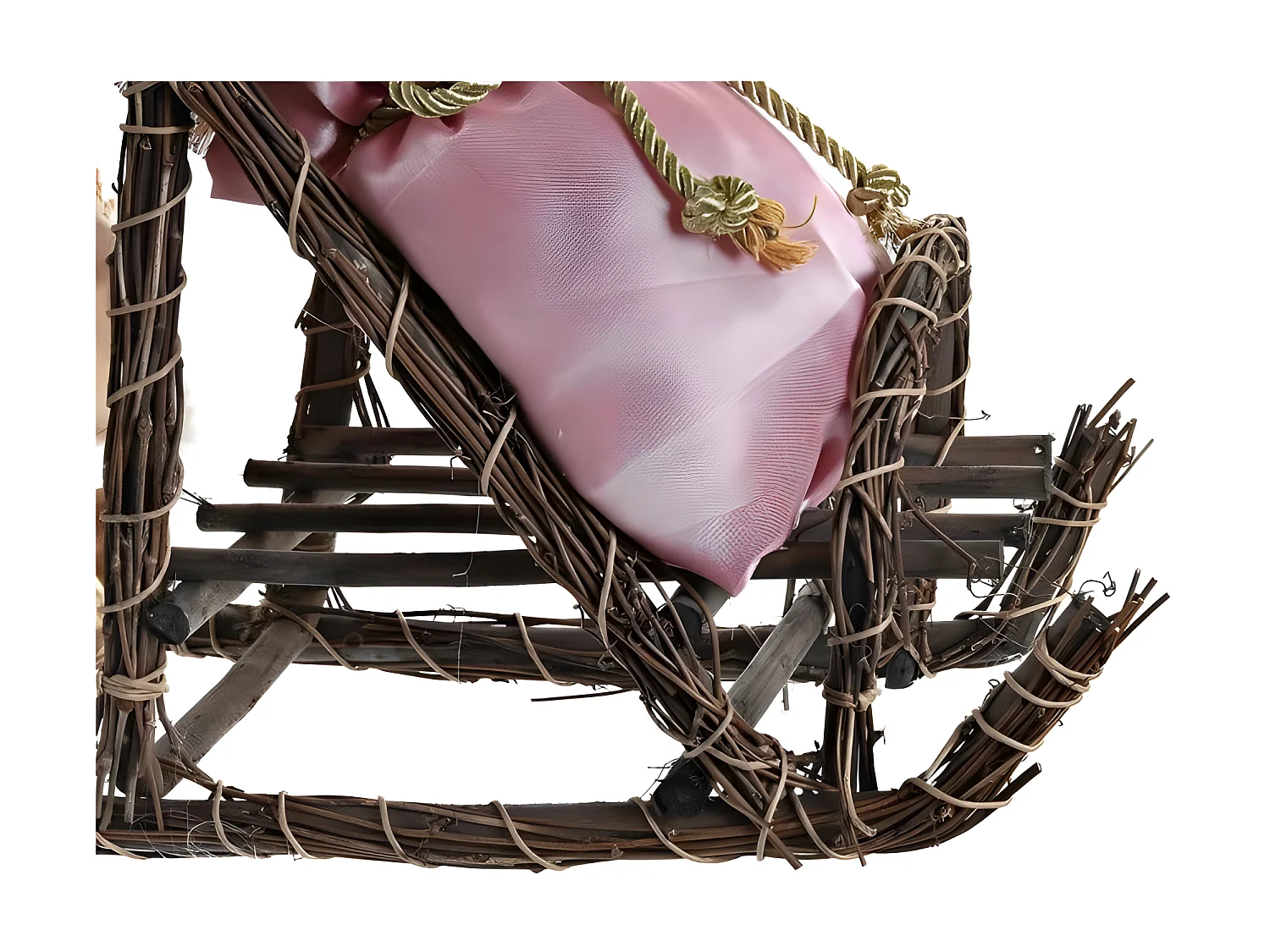 Figurine Décorative Père Noël Noël gris Rose bois 42x22x50cm