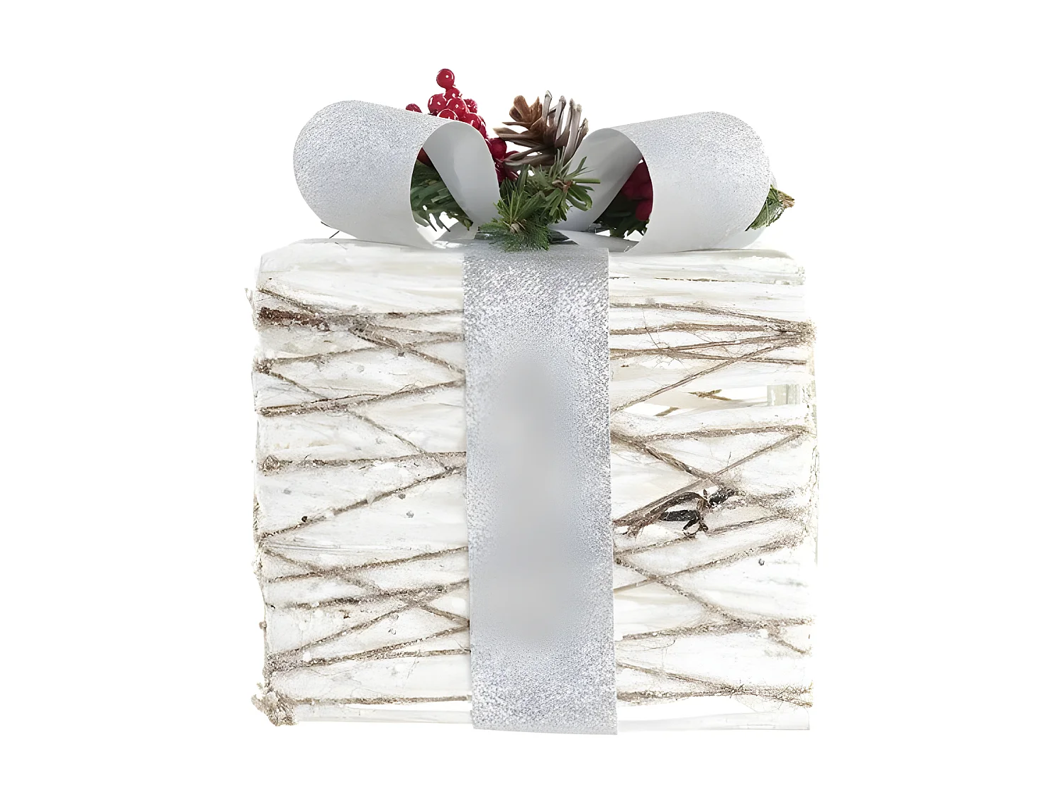 Set de boîtes décoratives blanc LED Rotin(25x25x28cm)