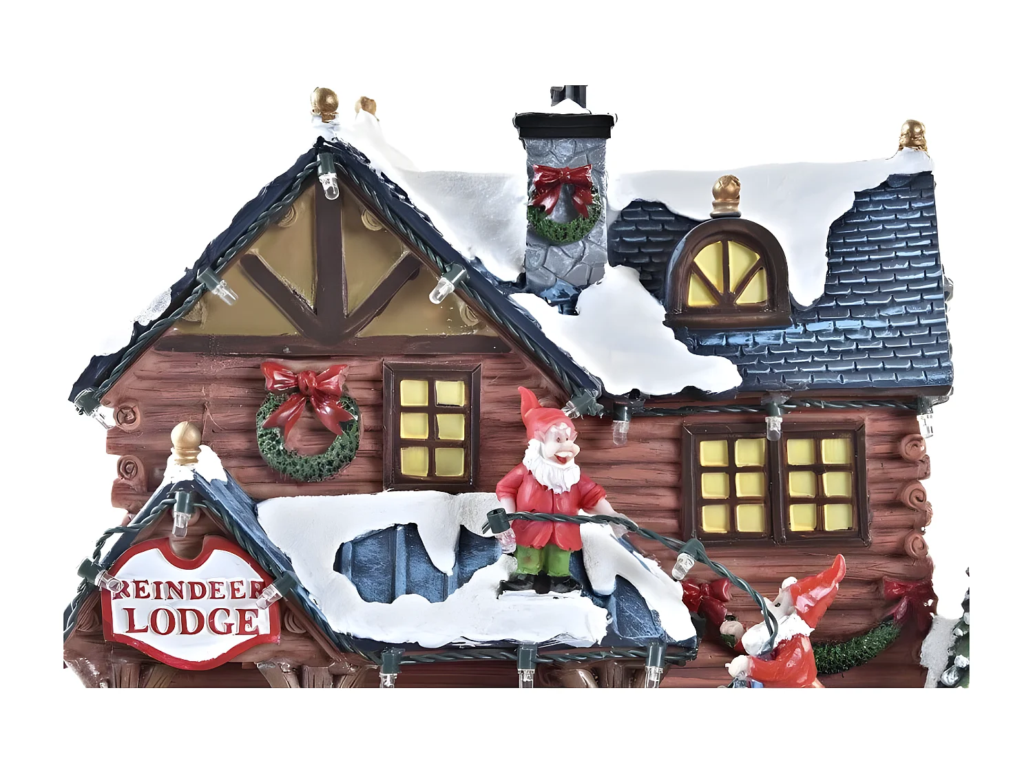 Décoration Mouvement Lumière LED Musical Résine Multicouleur(25,5x21x25cm)