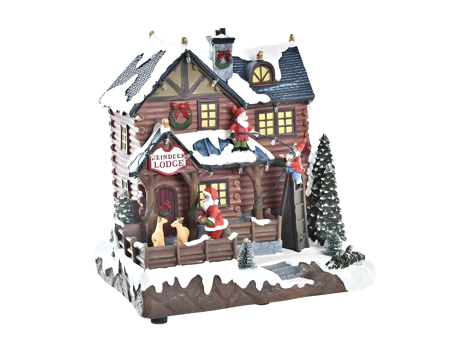 Décoration Mouvement Lumière LED Musical Résine Multicouleur(25,5x21x25cm)