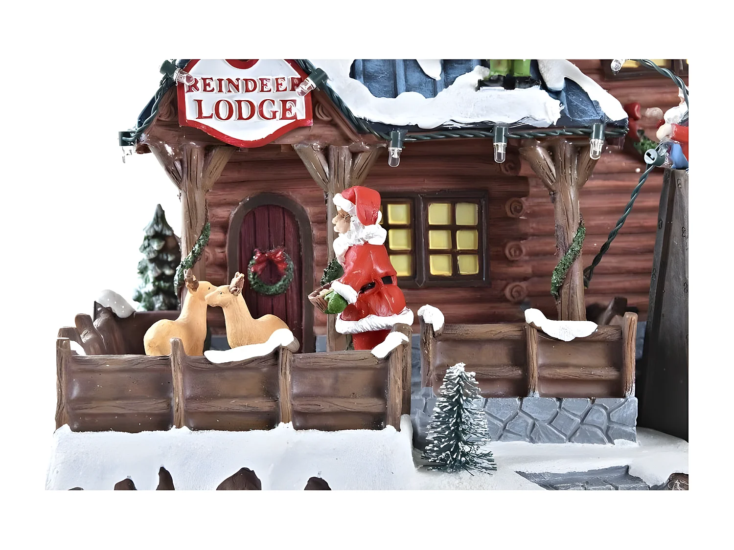 Décoration Mouvement Lumière LED Musical Résine Multicouleur(25,5x21x25cm)