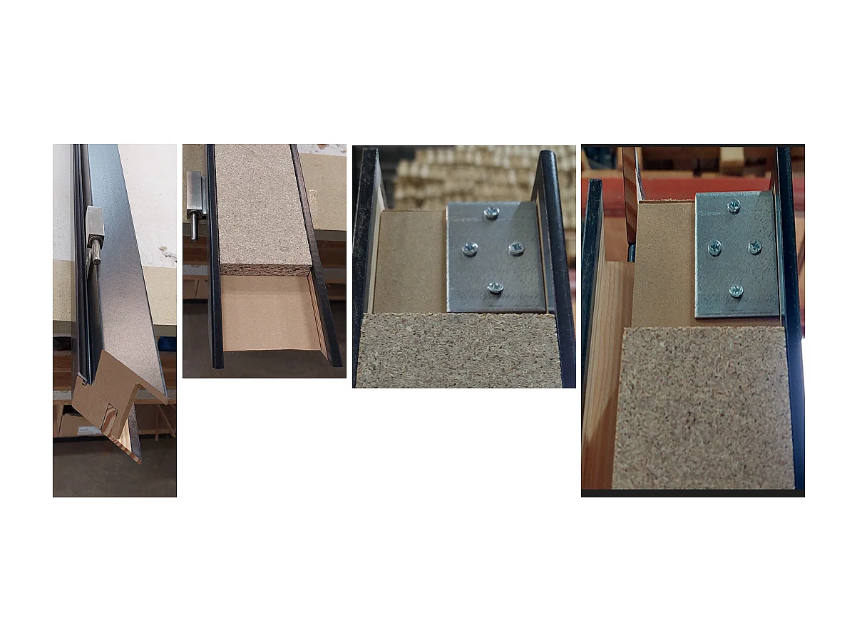 Blocco porta officina rivestito di bianco Larghezza 83 Spinta a destra