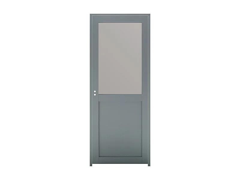 Bloc Porte Athena Ral7035 Vitree H204 X L83 Poussant Gauche Cotes Tableau Gd Menuiseries