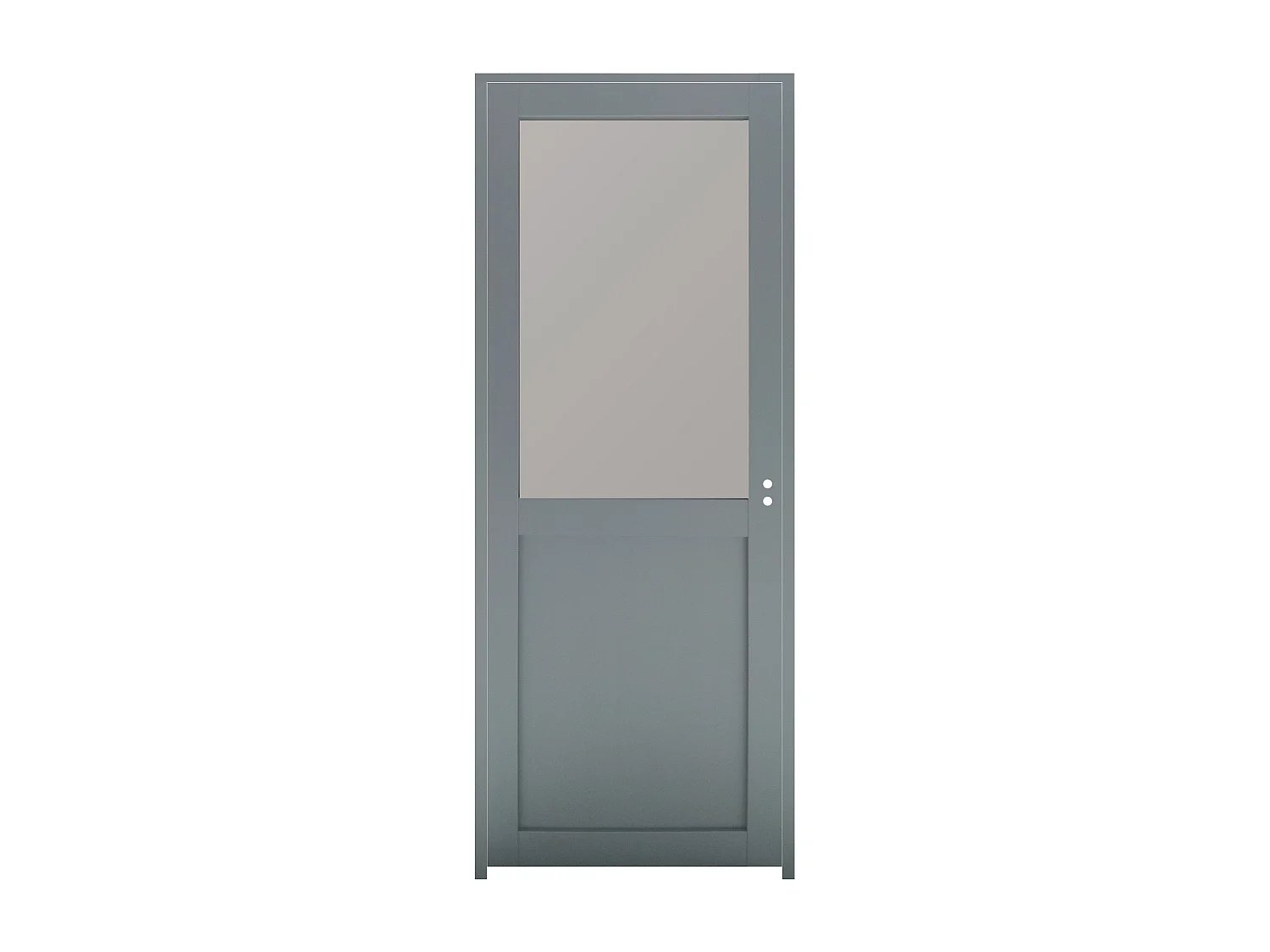 Bloc Porte Athena Ral7035 Vitree H204 X L73 Poussant Gauche Cotes Tableau Gd Menuiseries