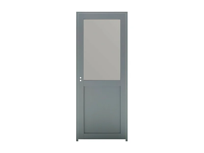 Bloc Porte Athena Ral7035 Vitree H204 X L73 Poussant Droite Cotes Tableau Gd Menuiseries