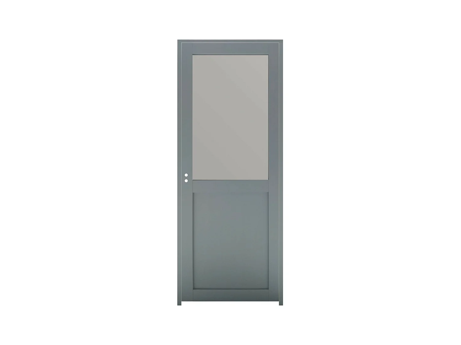 Bloc Porte Athena Ral7035 Vitree H204 X L73 Poussant Droite Cotes Tableau Gd Menuiseries