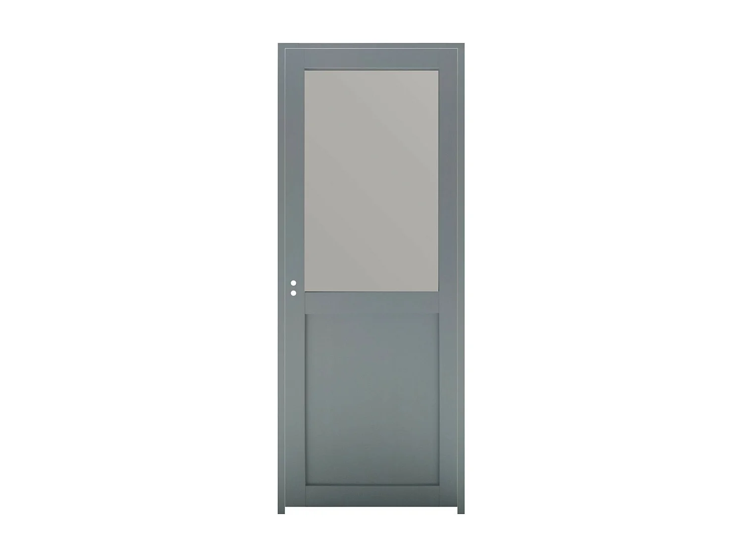 Bloc Porte Athena RAL7035 Vitree H204 x L73 Poussant Droite Cotes Tableau