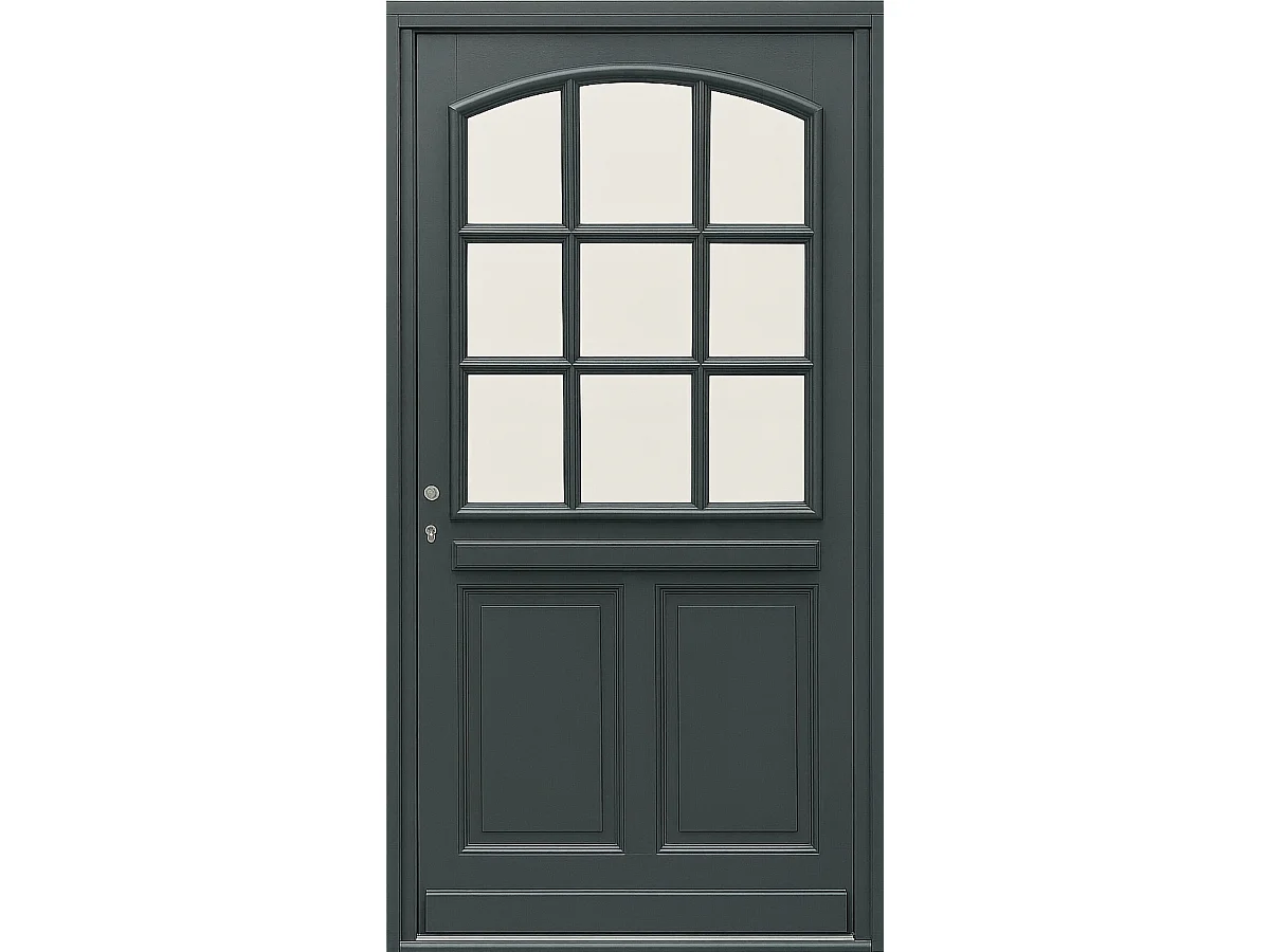 Porte d'entree Bois vitree, Alexa RAL 7016, H,215xl,80 p, droit Cote Tableau