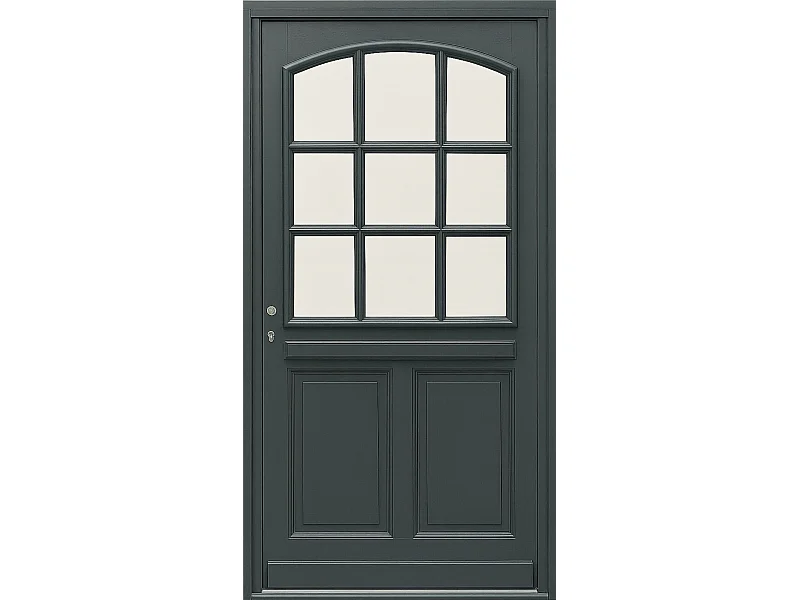 Porte d'entree Bois vitree, Alexa RAL 7016, H,215xl,80 p, droit Cote Tableau