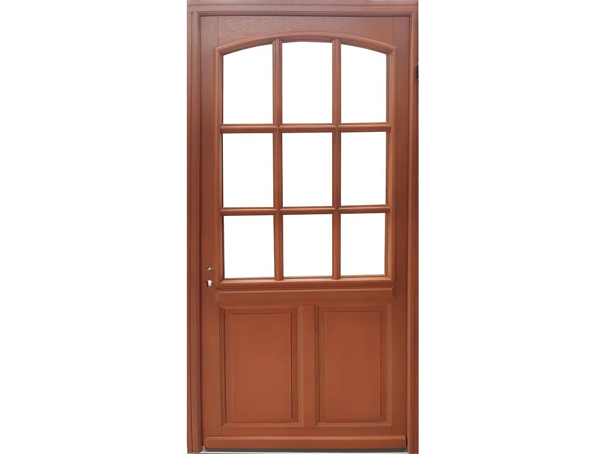 Porte d'entree Bois vitree, Agatha, H,215xl,80  p, droit Cote Tableau