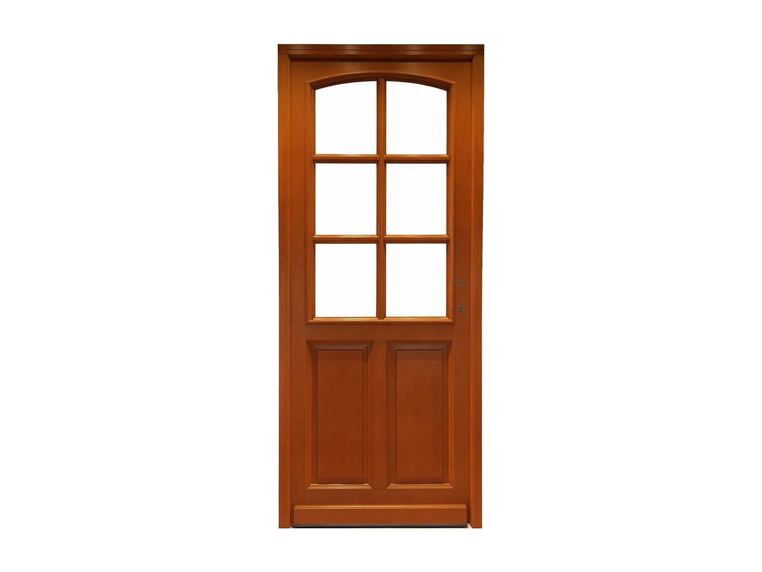 Puerta de entrada de madera con vidrio Agatha, H.215 x 80 cm, lado de la tabla a la izquierda, GD MENUISERIES sin manilla