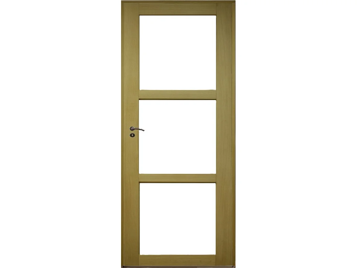 Blocco Porta Ayous Vetri Trasparenti H204 x L73 Tavolo Spingente Destro