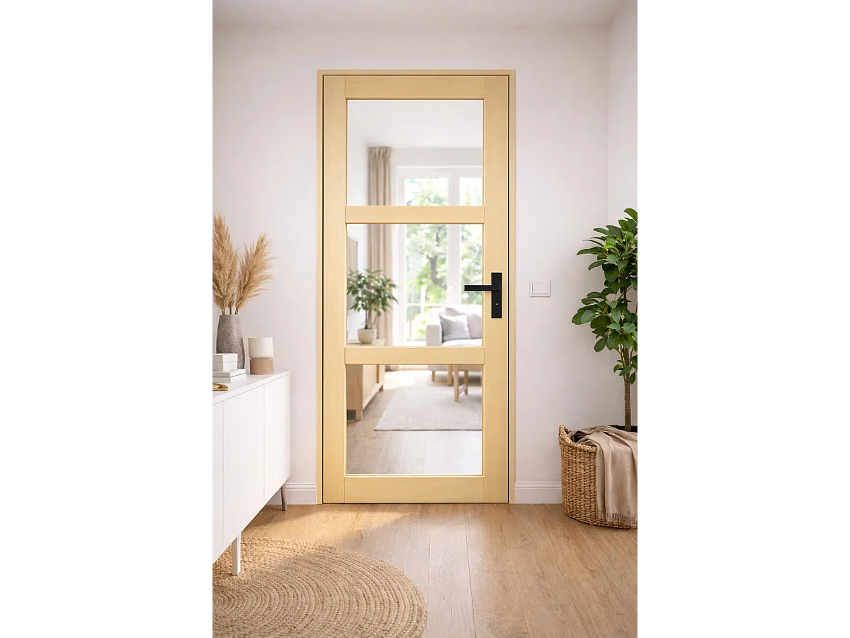 Bloc Porte Ayous Vitrage Transparent H204 X L73 Côte Tableau P.gauche,poignee Gd Menuiseries