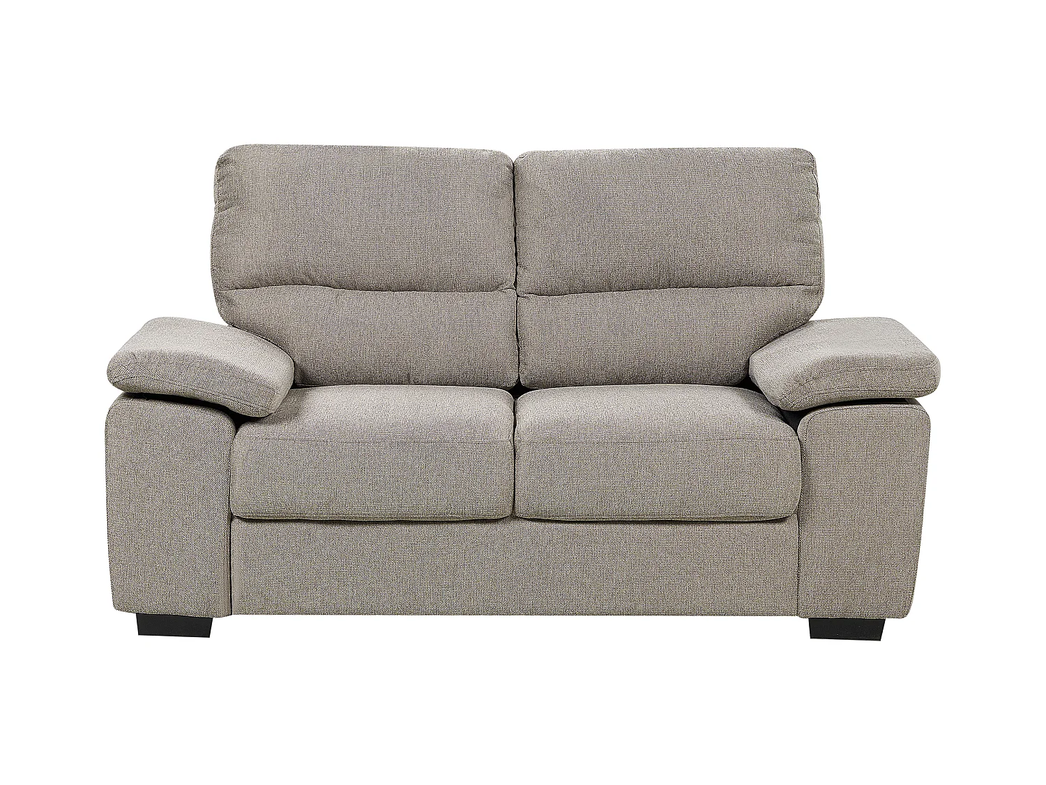 Klassisches 2-Sitzer Sofa Stoffbezug braun mit breiten Armlehnenkissen Vogar