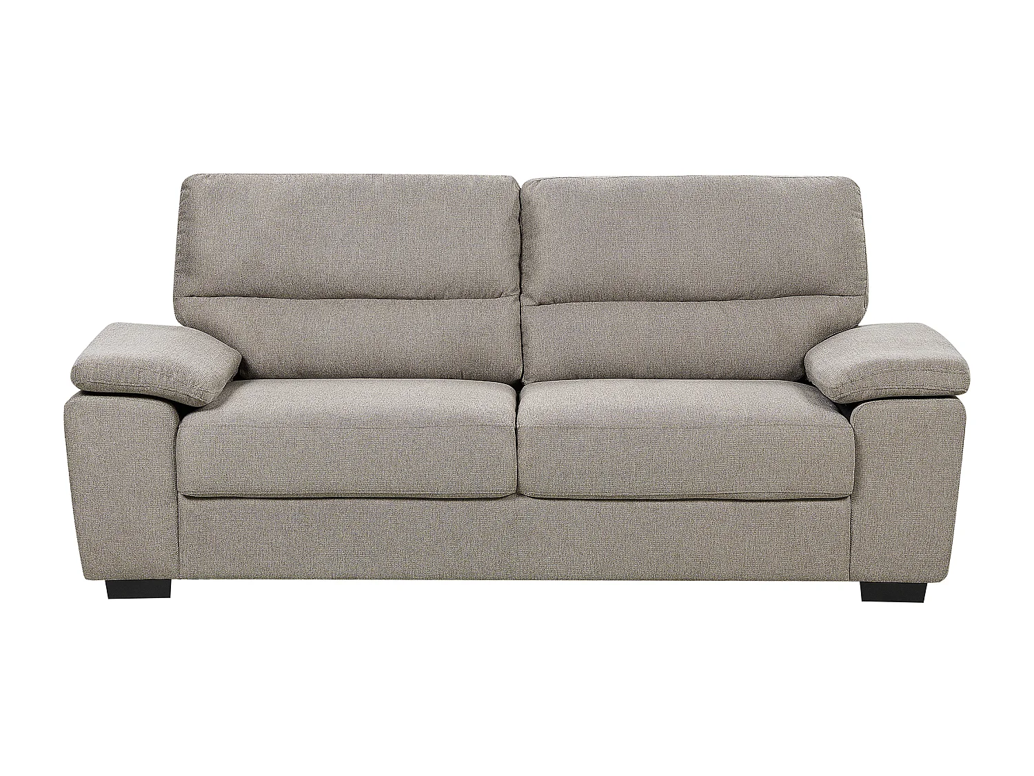 Klassisches 3-Sitzer Sofa Stoffbezug braun mit breiten Armlehnenkissen Vogar