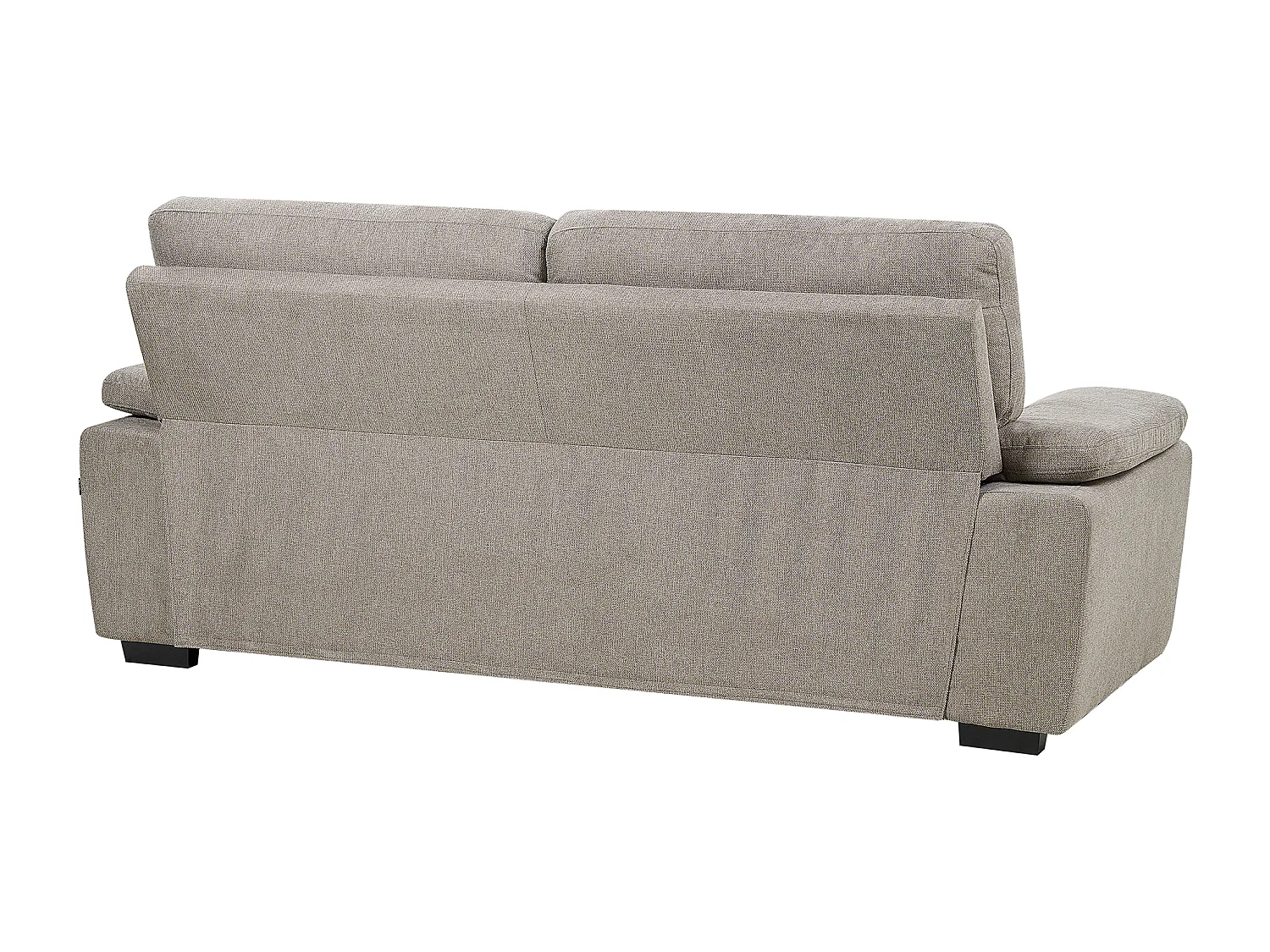 Klassisches 3-Sitzer Sofa Stoffbezug braun mit breiten Armlehnenkissen Vogar