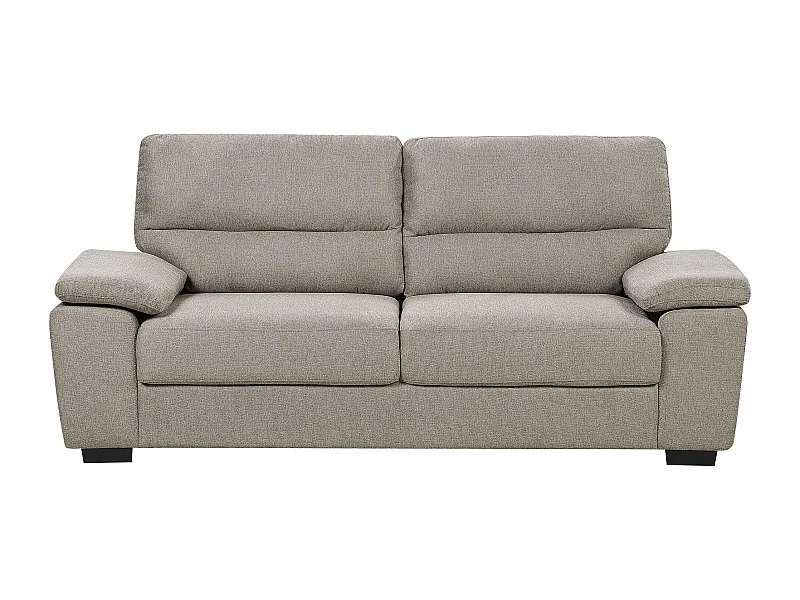 Klassisches 3-Sitzer Sofa Stoffbezug braun mit breiten Armlehnenkissen Vogar