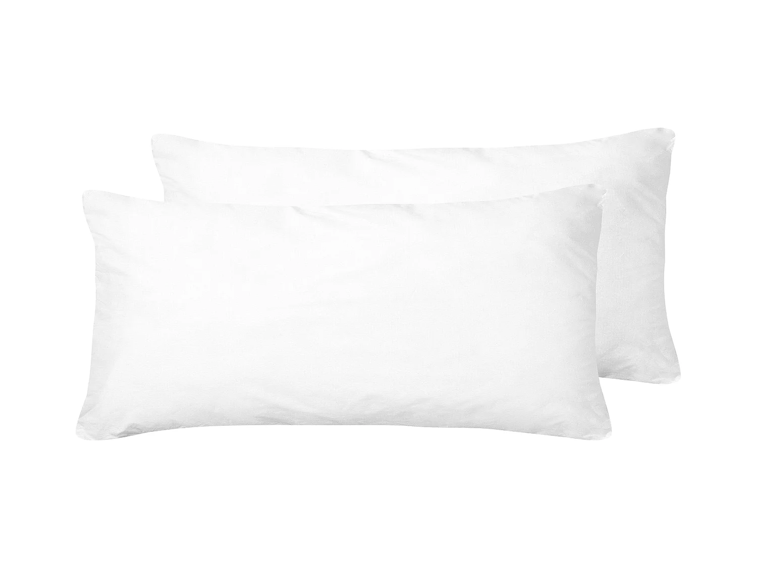 Lot de 2 oreillers ERRIGAL Bas Microfibre 40 x 80 cm Blanc