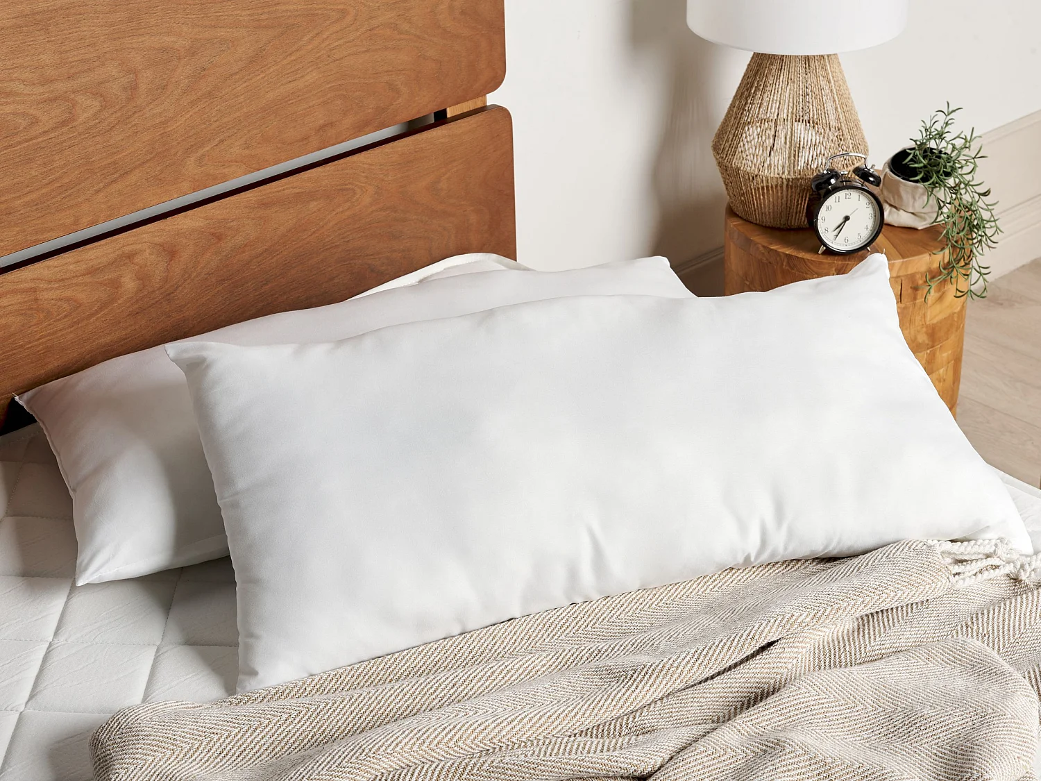 Lot de 2 oreillers ERRIGAL Bas Microfibre 40 x 80 cm Blanc