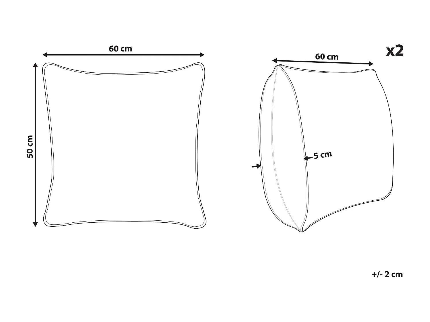 Conjunto de 2 almohadas PELISTER Alta Microfibra 50 x 60 cm Blanco
