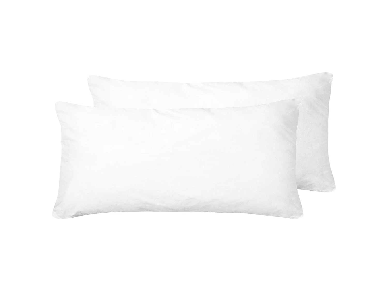 Lot de 2 oreillers ERRIGAL Haut Microfibre 40 x 80 cm Blanc