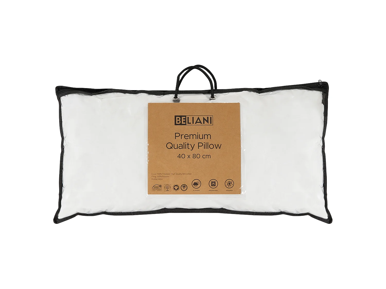 Lot de 2 oreillers ERRIGAL Haut Microfibre 40 x 80 cm Blanc